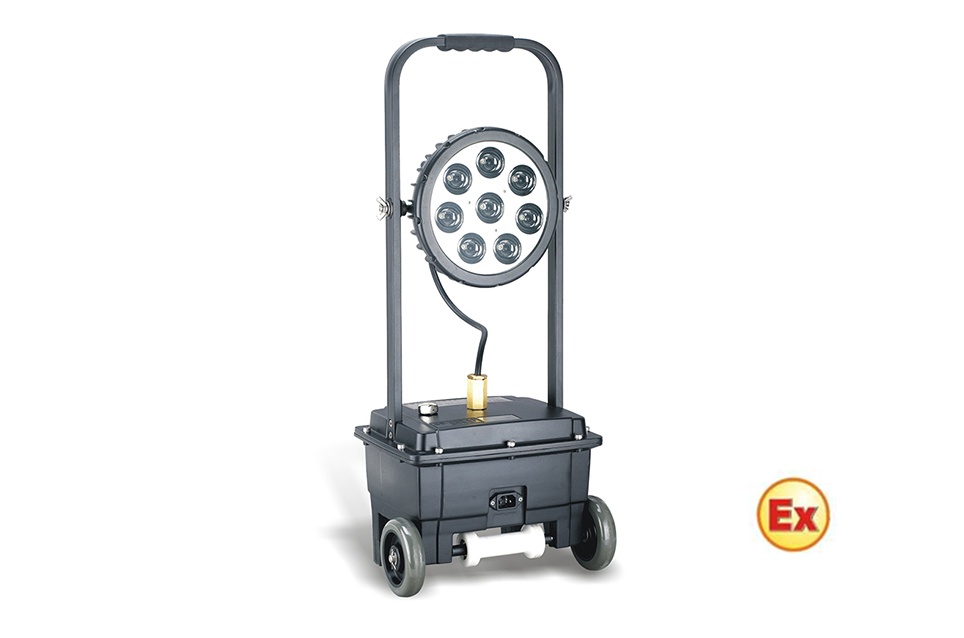 Mobile explosion-proof searchlight